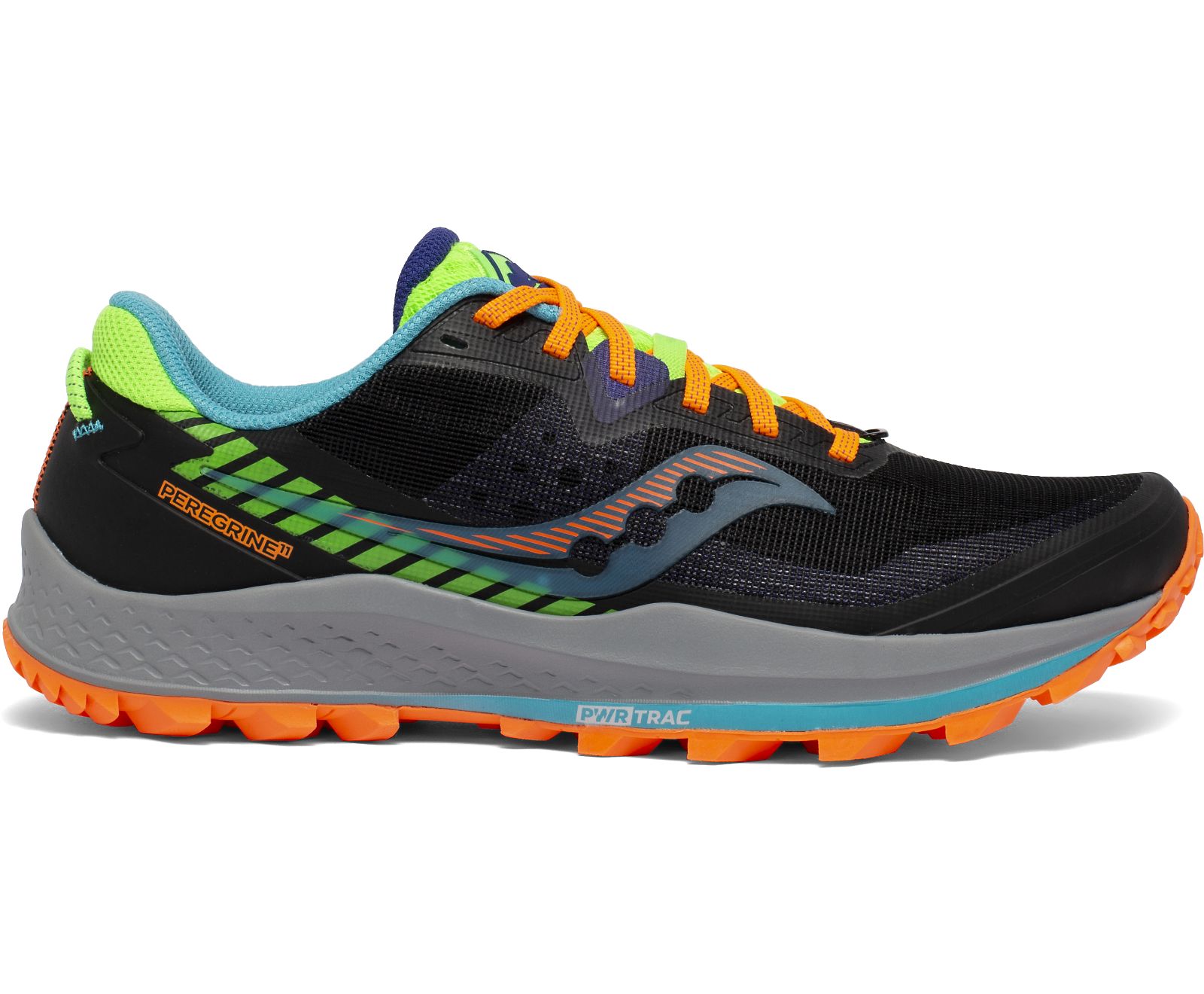 Men's Saucony Peregrine 11 Trail Running Shoes Orange / Green / Black | Singapore 584SGLO